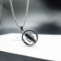 Lucky Titanium Steel Letters Rotatable Wheel Necklace for Men Stainless Steel Necklace Rotate Hip Hop Punk Pendant Necklace.