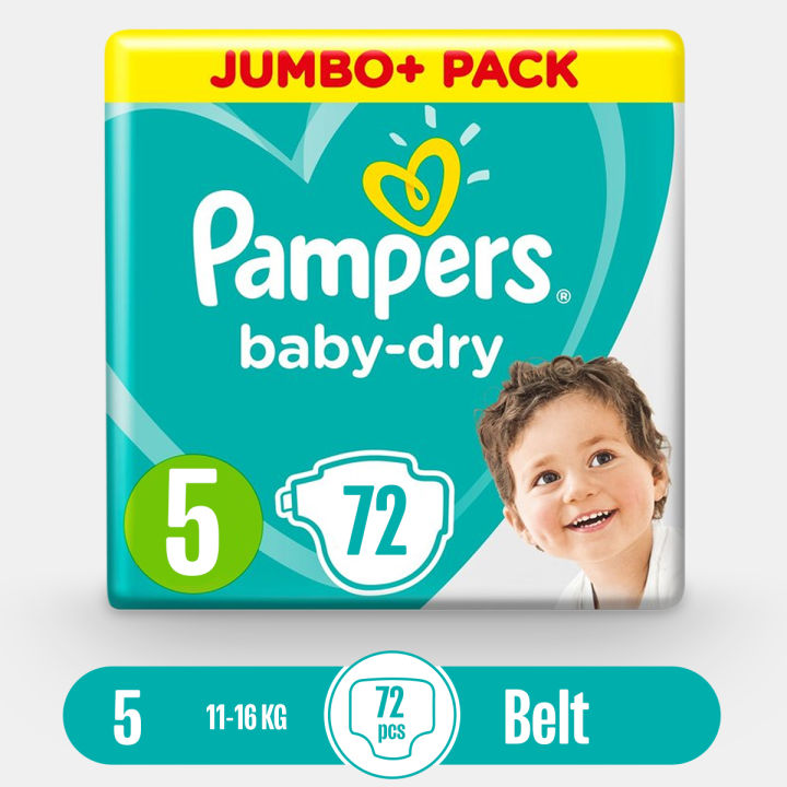 Pampers Baby Dry Diapers Belt Size 5-(11-16kg)- 72 Pcs