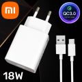 Redmi Note 9 Pro Charger Original XiaoMi 18W QC 3.0 Fast EU Charging Wall Adapter For Mi 9 Se 8 6 RedMi Note 8 9 10 Usb Type C.