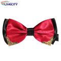 Suit Tie Metal Corner Double Layer Groom Bow Tie.