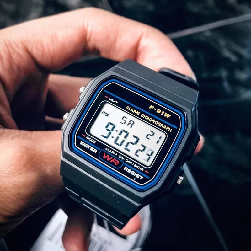F91W Digital Men's Watches for Women Wristwatches Silicone Strap Alarm  Electronic Clock Wrist Watch LED Stopwatch Watches