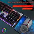 FVQ609 RGB Color True Mechanical Keyboard Gaming Rainbow Glowing 104 Keys Laptop Computer Notebook USB Wired Keyboard-Mouse Set. 