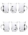 Glass Tea Cup , Coffe Mug, Transparent Kacher cup set , 6 pcs - W07. 