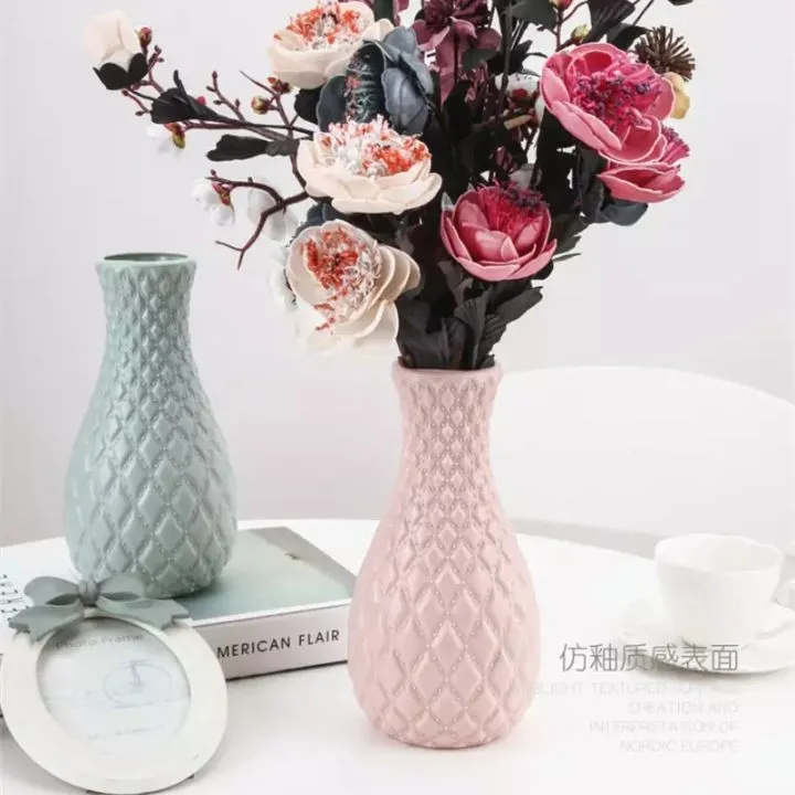 Nordic%20style%20diamond%20pattern%20vase%20fake%20plastic%20flower%20vase%20pot%20home%20decoration(%201psc)%20-%20Flower%20Vase%20-%20Image%202