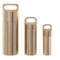 Pill Box Case Holder EDC Brass Waterproof Pill Capsule Container Keychain.