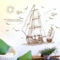 【3C VictoryEagle】Cartoon Pirate Ship Sailing Wall Stickers Boys Removable Vinyl PVC Decal DIY Home Decor. 