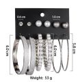 Trendy 6 Pairs = 12 Pcs Pearl Stud and Hoop Earrings for Women Popular Statement Earrings Set for Girls. 