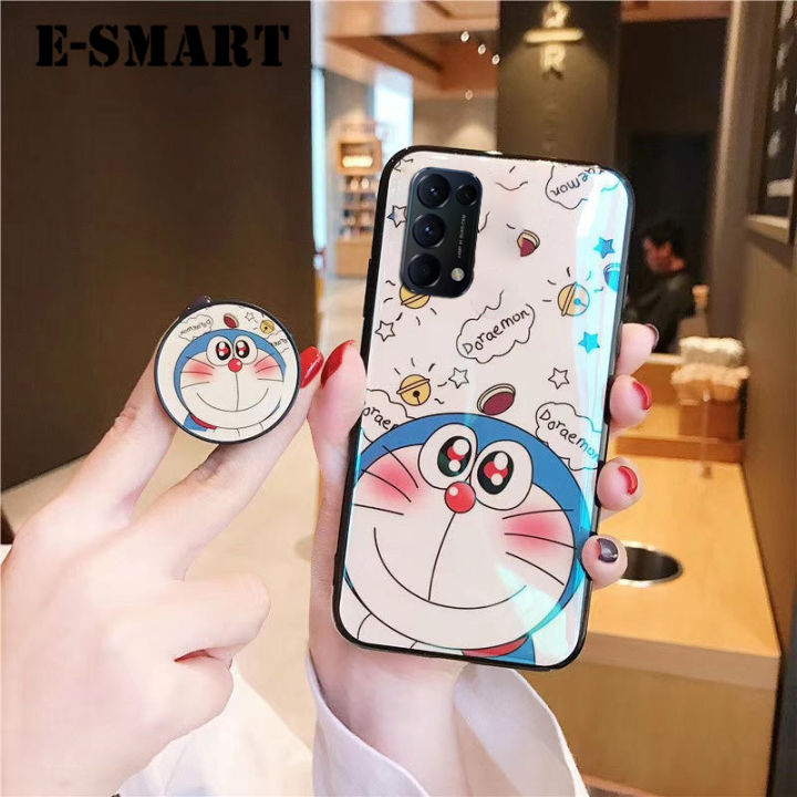 Phone%20Case%20OPPO%20Reno%204%20Back%20Cover%20Cute%203D%20Cartoon%20Blue%20Light%20Happy%20Doraemon%20Soft%20Couple%20Cases%20Stand%20Holder%20for%20OPPO%20Reno4%20Case%20-%20Image%203