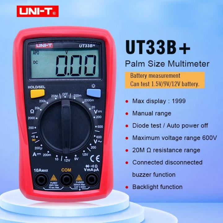 Ut133b UNI-T UT33B+ Digital Multimeter AC DC Resistance Frequency Auto Range ...