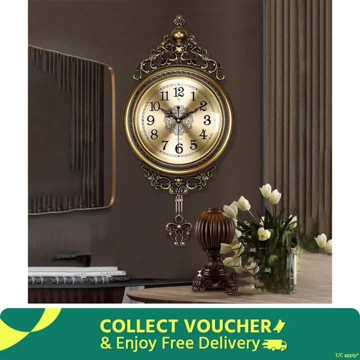 Elegant,%20traditional,%20ornate,%20hand%20painted%20modern%20grandfather%20wall%20clock%20for%20new%20home%20or%20office%20fancy%20ethnic%20luxury%20handmade%20decoration,%20swing%20pendulum%20large%2029.5%20inches.%20%20-%20wall%20clock%20-%20Image%202
