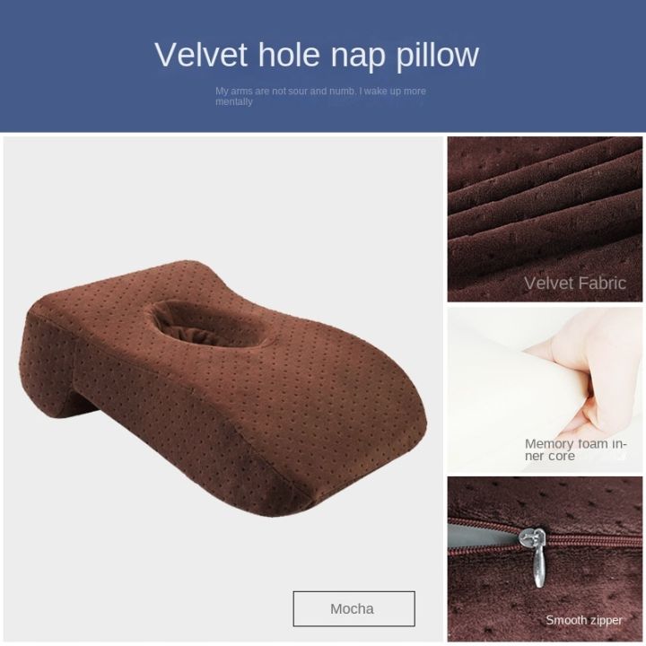 Nap%20Sleeping%20Face%20Pillow%20Foam%20Slow%20Rebound%20Desk%20with%20Hollow%20Design%20for%20Down%20Sleeper%20Back%20Support%20-%20Image%206