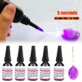 UV Light Glue Super Glue 5 Seconds Fix Adhesives Sealer UV Curing Adhesive Bonding Welding Glue Kit for Glass Metal. 