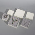 Three Layers Of Appearance White Filled Paper With Black Velvet And Gray Velvet Can Put Ring Earrings Necklace Jewelry Box.