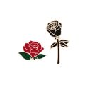 Fashion Flower Lapel Pin Women Badge 2PC Red Black Rose Design Metal Brooch Pins Couple Romantic Gift Dating Wedding Jewelry.
