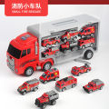 Large size kids storage container truck alloy glide car simulation fire truck engineering truck police car boy toys. 