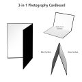 3-in-1 Photography Cardboard Paperboard Folding Photography Reflector Diffuser Board (Black + White + Golden) for Still Life Product Food Photo Shooting, A3 Size. 