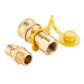 1/2 Inch Solid Brass Gas Propane Quick Connect Disconnect Fitting Connector Adapter. 