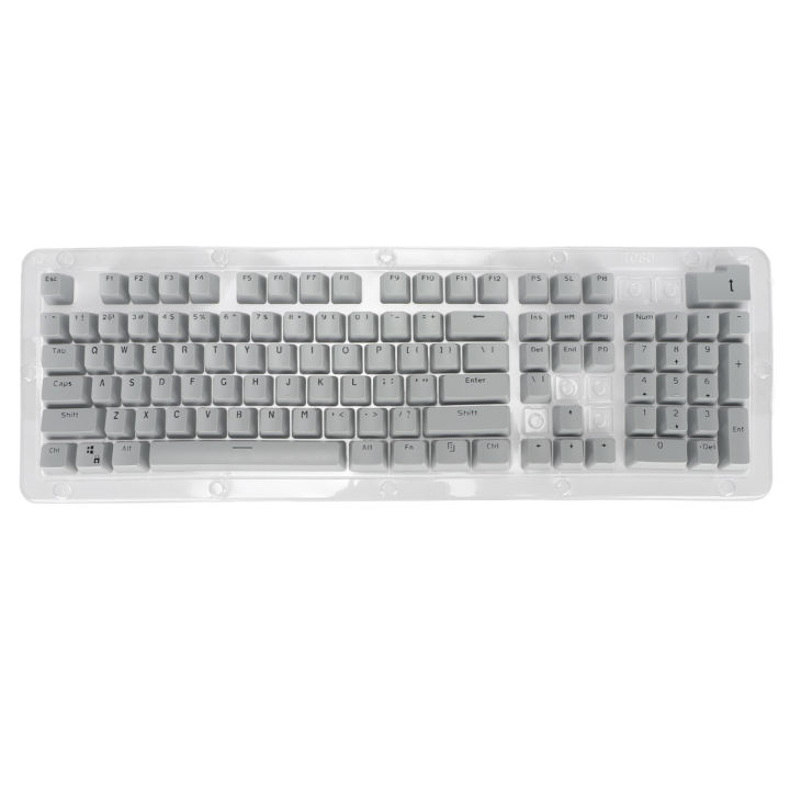 106%20Keys%20Keycaps%20OEM%20Height%20Two%20Colors%20Injection%20Fastness%20OPQ%20Opaque%20Keycaps%20for%2061/87/104%20Keys%20Mechanical%20KeyboardLight%20Grey%20Black%20Letters%20-%20Image%203