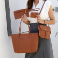 Wholesale Shoulder Crossbody Bag Cross Border Lychee Pattern Mother Bag European and American Fashion Women's Bags 2024 New Four Piece Set Bill of Lading.