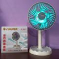 JYSUPER JY-2217 AC/DC Rechargeable 4000mAh Battery 12" Portable Desk Fan With Stylish RGB Lighting. 