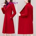 Ladies Coat Long Sleeve Slim Fit Single Button Woolen Coat. 