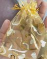 9*12 cm Organza Pouch bag | Mini Gift Bag | Mesh Bag Multi Darwable Organza Bags Small Love Design Wedding Favor Gift bag Jewellery Packaging Bags.