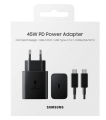 Sansung 45W PD Super Fast 2 Pin Charger 2.0 with Type C Data Cable from Type C.