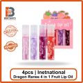 Dragon Ranee 4 in 1 Fruit Lip Oil Set Moisture & Softener Your Lips. 
