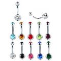 2/5/10PCS Crystal Belly Button Piercing Set Stainless Steel Zircon Belly Piercing Bulk Cz Navel Barbell Pack Piercing Ombligo. 