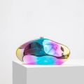 WUXIATE crylic shell shape clutch bag women evening party cute metal shiny purse gold silver blue egg handbag High Quality. 