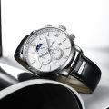 Quartz watches multifunctional calendar, speed measurement, waterproof watch, high-end business leather quartz watch.