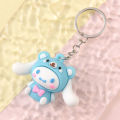 Creative Rubbe Keychain/Popular Cartoon KT Series Kuromi Cinnamoroll My Melody Hello Kitty Car Pendant Decoration For Bags/Key Rings Accessories. 