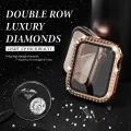 Diamond Cover+Glass for Apple Watch SE Series 7 6 4 3 5 2 Bling Case For Iwatch 41 45mm 38 42mm 40 44mm Women Watch Accessories. 