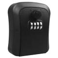 (New) key lock box, wall-mounted zinc alloy key box weatherproof 4-digit combination key torage lock box. 