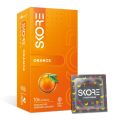 Skore Orange Flavored 1500+ Dots Condoms for Men With Extra Lubrication | 10pcs Pack | India.