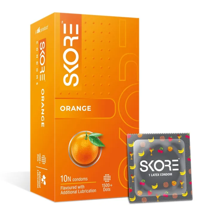 Skore%20Orange%20Flavored%201500+%20Dots%20Condoms%20for%20Men%20With%20Extra%20Lubrication%20%7C%2010pcs%20Pack%20%7C%20India%20-%20Image%202