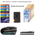 New Design Carbon Fiber Credit Card Holder Wallet Minimalist Rfid Blocking Slim Metal Cardholder Anti Protect Clip for Men.