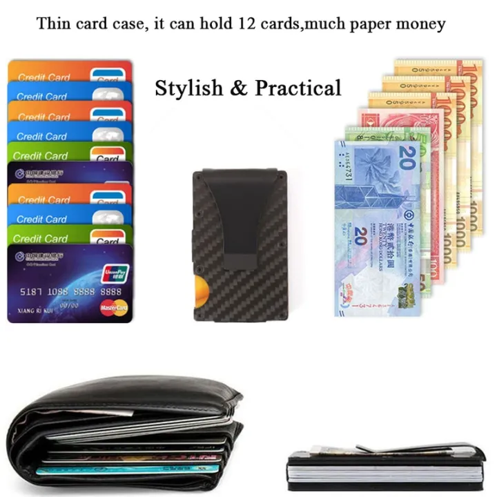 New%20Design%20Carbon%20Fiber%20Credit%20Card%20Holder%20Wallet%20Minimalist%20Rfid%20Blocking%20Slim%20Metal%20Cardholder%20Anti%20Protect%20Clip%20for%20Men%20-%20Image%205