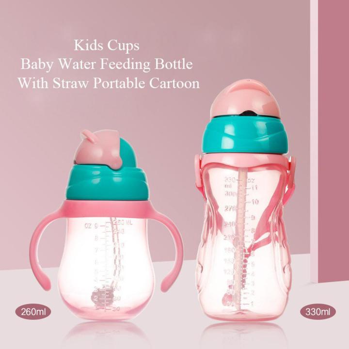 Baby feeding bottles Kids Cups Baby Water Bottle With Portable Cartoon Lovely Straw Cup With Straw