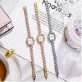 Inspired by ADSBIAOYE Women's Luxury Square Watch Fashion Rhineston Accented Bangle Watch and Bracelet Set.