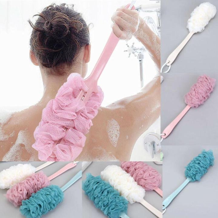 Long Handle Bath Sponge Shower Brush Back Scrubber For Shower Soft Mesh Body Back Cleaner Washer Body Bath Massage Brush