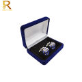 Wholeslae Men's Cufflinks Packaging Box Black Leatherette Organizer Jewelry Cuff Links Storage Case Christmas Gift Casket. 