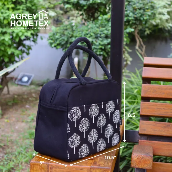 Lunch%20Carry%20Bag,%20Cotton%20Fabric,%20Black,%20(10.5%E2%80%B3x8.5%E2%80%B3x5%E2%80%B3)%20-%20Image%204