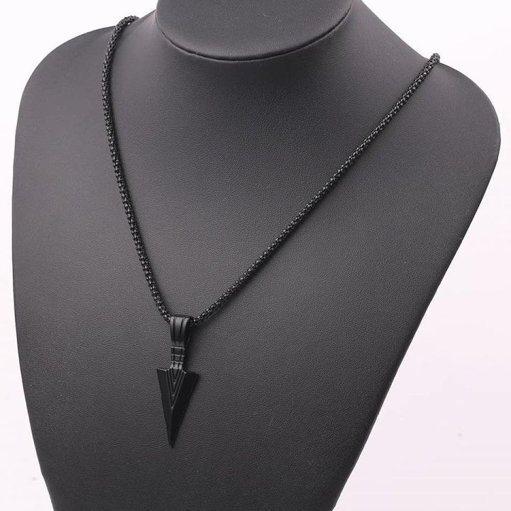 Men's%20Stainless%20Steel%20Cool%20Spearpoint%20Arrowhead%20Pendant%20Necklace%20for%20Men%20Boys%20%20Chain%20Necklace%20For%20Men%20-%20Image%202
