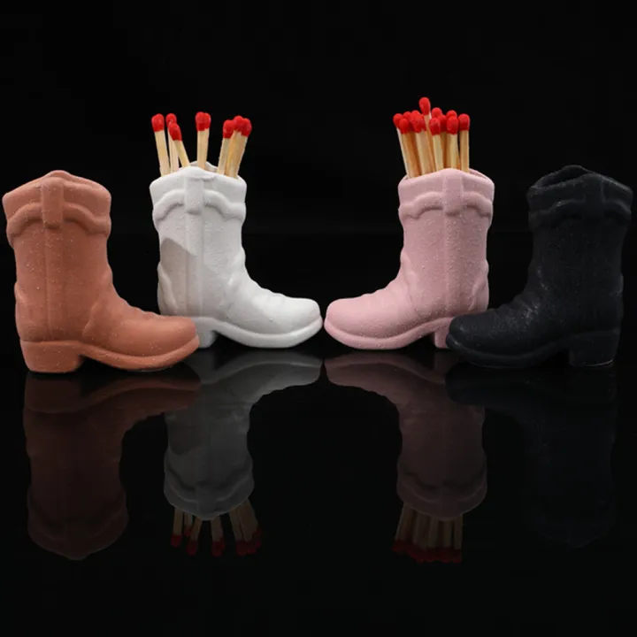 Qiunery%20Cowboy%20Boot%20Match%20Holder%20Ceramic%20Cowgirl%20Boot%20Decor%20Bathroom%20Match%20Holder%20Western%20Cowboy%20Boot%20Design%20Matches%20Jar%20Home%20Decoration%20For%20Bathroom%20Bedroom%20Fireplace%20Kitchen%20-%20Image%205