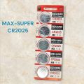5 PCS Lithium Battery CR2025 for Electronics Device use.