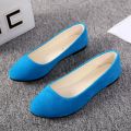 Spring Autumn Women Shoes Flock Flats Comfortable Flat Shoes Women Flats Loafers Shallow Slip on Shoes Red Black Plus Size 41.