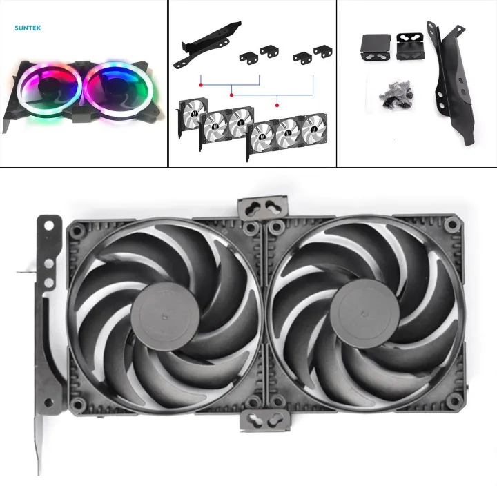 PCI%20Slot%20Graphics%20Card%20Fan%20Bracket%20Twin%20Fan%20Mount%20for%20Computer%20Graphics%20Cards%20Cooling%20Rack%20Black%20-%20Image%205