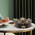 Divided Serving Tray Portable Decorative Appetizer Tray Rotatable Snack Platter for Cakes Cookies.