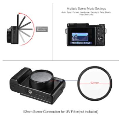 Andoer%20R1%201080P%2015fps%20Full%20HD%2024MP%20Digital%20Camera%20Cam%20Camcorder%203.0%20"Rotatable%20LCD%20Screen%20-%20Image%203